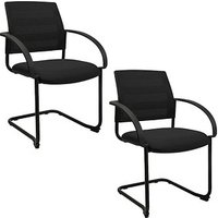 2 Topstar Besucherstühle AIRWORK MEETING 20 BB400BMT0CX0 schwarz Stoff von Topstar