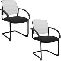 2 Topstar Besucherstühle AIRWORK MEETING 20 BB400BMT0CX2 schwarz, weiß Stoff von Topstar