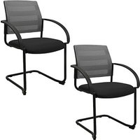 2 Topstar Besucherstühle AIRWORK MEETING 20 BB400BMT0CX3 grau, schwarz Stoff von Topstar
