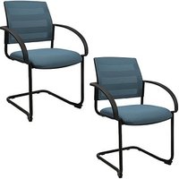 2 Topstar Besucherstühle AIRWORK MEETING 20.1 BB400BMT6CX6 petrol Stoff von Topstar