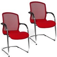 2 Topstar Besucherstühle Open Chair 100 OC590 T31 rot Stoff von Topstar