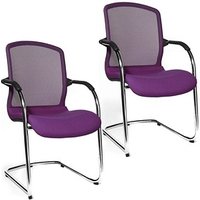 2 Topstar Besucherstühle Open Chair 100 OC590 T33 lila Stoff von Topstar