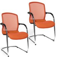 2 Topstar Besucherstühle Open Chair 100 OC590 T34 orange Stoff von Topstar