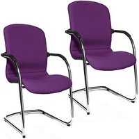 2 Topstar Besucherstühle Open Chair 110 OC690 T33 lila Stoff von Topstar