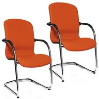2 Topstar Besucherstühle Open Chair 110 OC690 T34 orange Stoff von Topstar