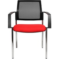 2 Topstar Besucherstühle BtoB 10 BB290A G210 rot, schwarz Stoff von Topstar