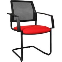 2 Topstar Besucherstühle BtoB 20 BB400A G210 rot Stoff von Topstar