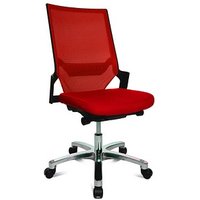 Topstar Bürostuhl Autosynchron®-1 Alu, AU1090 T31 Stoff rot, Gestell alu von Topstar