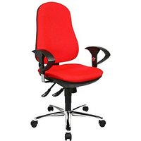 Topstar Bürostuhl Support ®Syncro Deluxe, 8559U G21 Stoff rot, Gestell chrom von Topstar