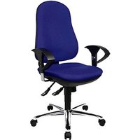 Topstar Bürostuhl Support ®Syncro Deluxe, 8559U G26 Stoff blau, Gestell chrom von Topstar