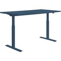 Topstar E-Table elektrisch höhenverstellbarer Schreibtisch petrolblau rechteckig, T-Fuß-Gestell blau 160,0 x 80,0 cm von Topstar