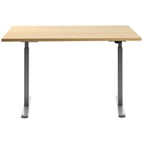 Topstar E-Table elektrisch höhenverstellbarer Schreibtisch ahorn rechteckig, T-Fuß-Gestell grau 120,0 x 80,0 cm von Topstar