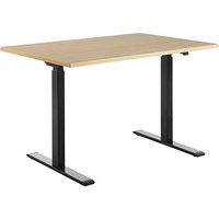 Topstar E-Table elektrisch höhenverstellbarer Schreibtisch ahorn rechteckig, T-Fuß-Gestell schwarz 120,0 x 80,0 cm von Topstar