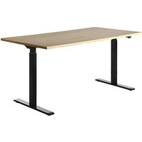 Topstar E-Table elektrisch höhenverstellbarer Schreibtisch ahorn rechteckig, T-Fuß-Gestell schwarz 160,0 x 80,0 cm von Topstar