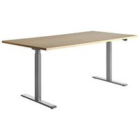 Topstar E-Table höhenverstellbarer Schreibtisch ahorn rechteckig T-Fuß-Gestell grau 180,0 x 80,0 cm von Topstar