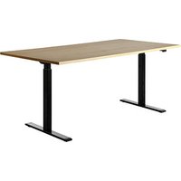 Topstar E-Table elektrisch höhenverstellbarer Schreibtisch ahorn rechteckig, T-Fuß-Gestell schwarz 180,0 x 80,0 cm von Topstar