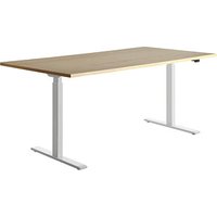 Topstar E-Table elektrisch höhenverstellbarer Schreibtisch ahorn rechteckig, T-Fuß-Gestell weiß 180,0 x 80,0 cm von Topstar