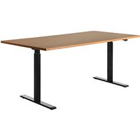 Topstar E-Table elektrisch höhenverstellbarer Schreibtisch buche rechteckig, T-Fuß-Gestell schwarz 180,0 x 80,0 cm von Topstar