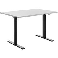 Topstar E-Table elektrisch höhenverstellbarer Schreibtisch lichtgrau rechteckig, T-Fuß-Gestell schwarz 120,0 x 80,0 cm von Topstar