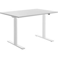 Topstar E-Table elektrisch höhenverstellbarer Schreibtisch lichtgrau rechteckig, T-Fuß-Gestell weiß 120,0 x 80,0 cm von Topstar