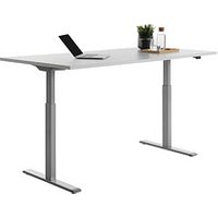 Topstar E-Table elektrisch höhenverstellbarer Schreibtisch lichtgrau rechteckig, T-Fuß-Gestell grau 180,0 x 80,0 cm von Topstar