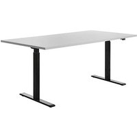 Topstar E-Table elektrisch höhenverstellbarer Schreibtisch lichtgrau rechteckig, T-Fuß-Gestell schwarz 180,0 x 80,0 cm von Topstar