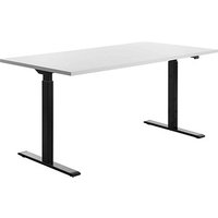Topstar E-Table elektrisch höhenverstellbarer Schreibtisch weiß rechteckig, T-Fuß-Gestell schwarz 160,0 x 80,0 cm von Topstar