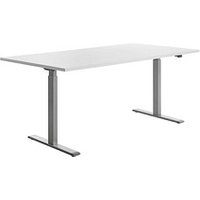 Topstar E-Table elektrisch höhenverstellbarer Schreibtisch weiß rechteckig, T-Fuß-Gestell grau 180,0 x 80,0 cm von Topstar