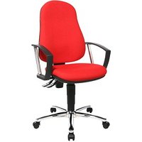 Topstar Bürostuhl Point 60 Plus, 8169A G21 Stoff rot, Gestell chrom von Topstar