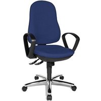 Topstar Bürostuhl Syncro Steel, 8929 G26 Stoff blau, Gestell chrom von Topstar