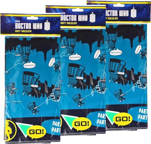 Offizielle Doctor-Who-Party-Sets – 3 Stück Tischdecken von Toptoys2u Bargain Bundles