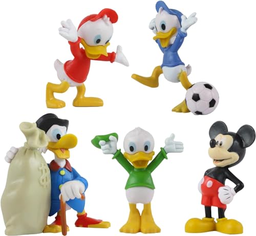 Toptoys2u Bargain Bundles Mickey and Friends 3D-Figuren – sehr detaillierte Miniatur-Figuren zum Sammeln, perfekt für Kuchendekorationen – (5 cm Huey, Dewey, Louie, Mickey und Scrooge McDuck) von Toptoys2u Bargain Bundles