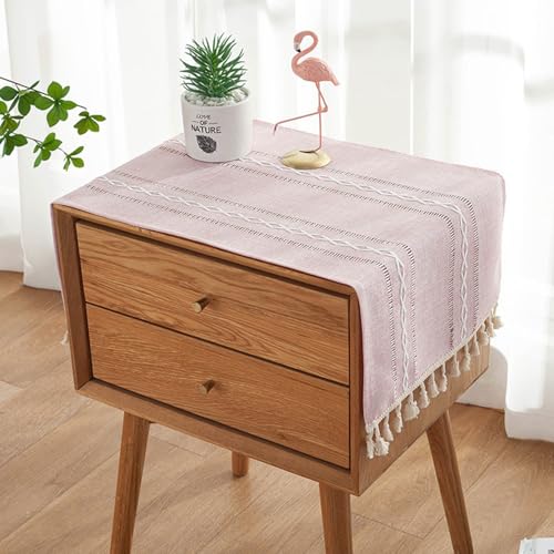 Kleine rechteckige Tischdecke für Couchtisch, Boho-Stil, gestreift, Nachttischabdeckung mit Quaste, Chenille-Stoff, staubdicht, abwischbar, Tischdecke für Kühlschrank, TV-Schrank, Mikrowelle, 40 x 90 Kleine rechteckige Tischdecke für Couchtisch, Boho-Stil, gestreift, Nachttischabdeckung mit Quaste, Chenille-Stoff, staubdicht, abwischbar, Tischdecke für Kühlschrank, TV-Schrank, Mikrowelle, 40 x 90 von Topwon