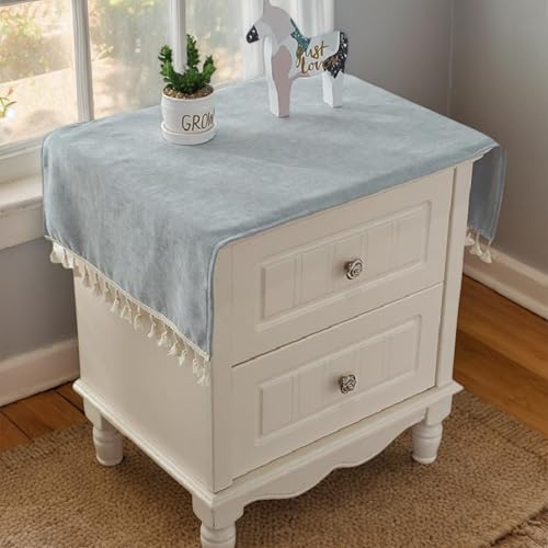 Kleine rechteckige Tischdecke für Couchtisch, einfarbig, Nachttischabdeckung mit Quaste, Chenille-Stoff, staubdicht, abwischbar, Tischdecke für Kühlschrank, TV-Schrank, Mikrowelle, 40 x 90 cm, Grau Kleine rechteckige Tischdecke für Couchtisch, einfarbig, Nachttischabdeckung mit Quaste, Chenille-Stoff, staubdicht, abwischbar, Tischdecke für Kühlschrank, TV-Schrank, Mikrowelle, 40 x 90 cm, Grau von Topwon