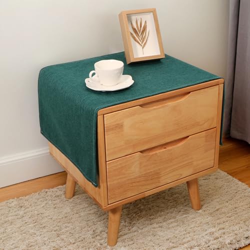 Kleine rechteckige Tischdecke für Nachttisch, solide, rustikale Tischdecke, Leinenstoff, staubdicht, abwischbar, Tischaufsätze für Kühlschrank, TV-Schrank, Mikrowelle, Heimdekoration, 40 x 90 cm, Grün Kleine rechteckige Tischdecke für Nachttisch, solide, rustikale Tischdecke, Leinenstoff, staubdicht, abwischbar, Tischaufsätze für Kühlschrank, TV-Schrank, Mikrowelle, Heimdekoration, 40 x 90 cm, Grün von Topwon