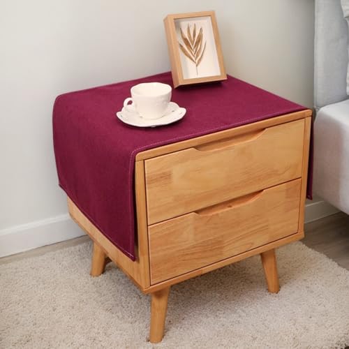 Kleine rechteckige Tischdecke für Nachttisch, solide, rustikale Tischdecke, Leinenstoff, staubdicht, abwischbar, Tischaufsätze für Kühlschrank, TV-Schrank, Mikrowelle, Heimdekoration, 40 x 90 cm, Lila Kleine rechteckige Tischdecke für Nachttisch, solide, rustikale Tischdecke, Leinenstoff, staubdicht, abwischbar, Tischaufsätze für Kühlschrank, TV-Schrank, Mikrowelle, Heimdekoration, 40 x 90 cm, Lila von Topwon