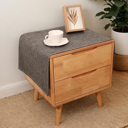 Rechteckige Tischdecke für Nachttisch, einfarbig, rustikale Tischdecke, Leinenstoff, staubdicht, abwischbar, Tischaufsätze für Kühlschrank, Fernsehschrank, Mikrowelle, Heimdekoration, 45 x 115 cm Rechteckige Tischdecke für Nachttisch, einfarbig, rustikale Tischdecke, Leinenstoff, staubdicht, abwischbar, Tischaufsätze für Kühlschrank, Fernsehschrank, Mikrowelle, Heimdekoration, 45 x 115 cm von Topwon