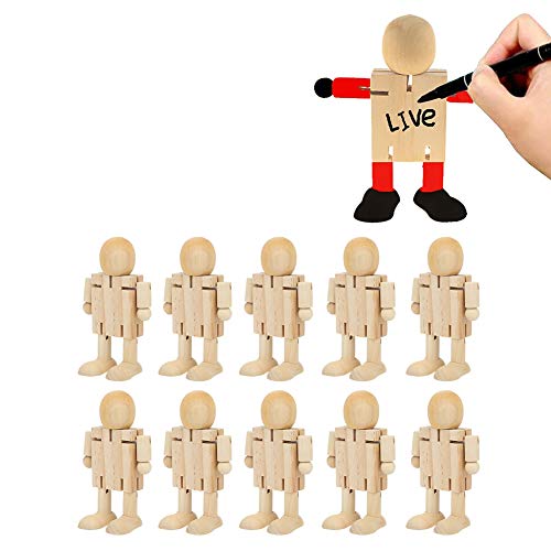 10pcs unfertigen hölzernen Roboter-Figuren für DIY Malerei Kunsthandwerk, Kinder Kunstprojekte, kreative Holzspielzeug Dekorationen für Kinder Künstler 10pcs unfertigen hölzernen Roboter-Figuren für DIY Malerei Kunsthandwerk, Kinder Kunstprojekte, kreative Holzspielzeug Dekorationen für Kinder Künstler von Topyond