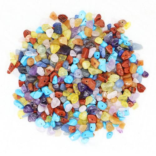 Topzora Perlen für Armbänder 7 Chakra 400 Stück Unregelmäßige Kristallsteinperlen, 5-8 mm, Mit 2 Meter Schnur Zum Auffädeln für Armbänder Ketten Ohrringe Schmuck Machen Crafting Topzora Perlen für Armbänder 7 Chakra 400 Stück Unregelmäßige Kristallsteinperlen, 5-8 mm, Mit 2 Meter Schnur Zum Auffädeln für Armbänder Ketten Ohrringe Schmuck Machen Crafting von Topzora