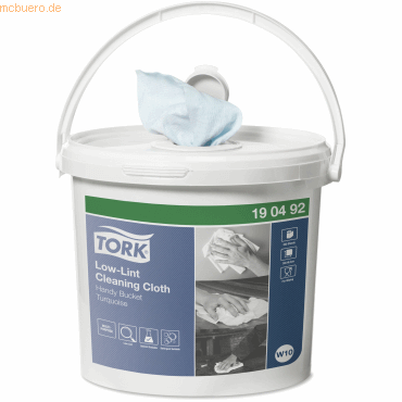 4 x Tork Reinigungstücher fusselarm W10 1-lagig 16,5x30cm türkis Spend von Tork