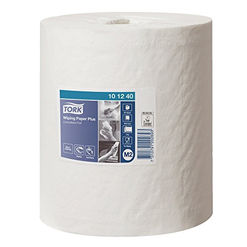 Tork 101240 Starke MehrzweckPapierwischtücher für das M2 Innenabrollung Spendersystem / 2-lagiges stabiles Papier in Weiß, 6 x 160 Meter von Tork