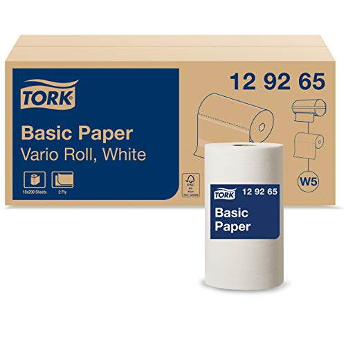 Tork 129265 Standard Papierwischtücher für W5 Kleinrollen-System / 2-lagige, starke Papiertücher in Weiß / Universal Qualität / 10 x 55 m Tork 129265 Standard Papierwischtücher für W5 Kleinrollen-System / 2-lagige, starke Papiertücher in Weiß / Universal Qualität / 10 x 55 m von Tork