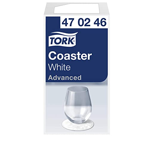 Tork 470246 Untersetzer weiß für Gläser und Tassen in Advanced-Qualität / extra dickes Papier / idealer Schutz vor Feuchtigkeit / Ø 9cm / 12 x 250 Untersetzer (3.000 Stück) von Tork