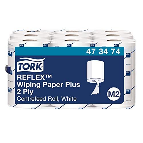 Tork Reflex™ Starke Mehrzweck-Papierwischtücher Weiß M3, 9 x 67 m, 200 Blatt, 473474 von Tork