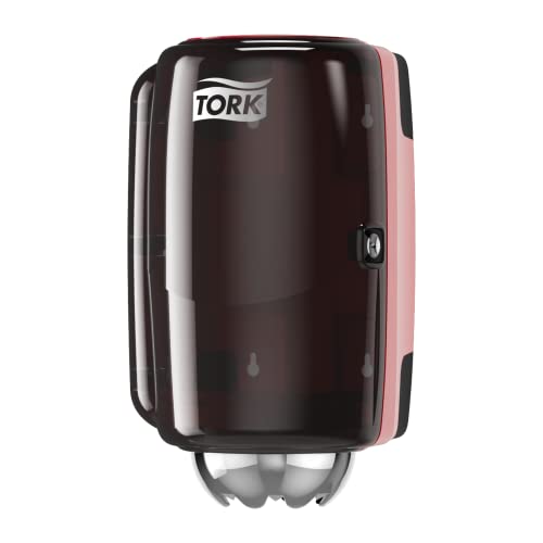 Tork 658008 Mini Innenabrollungsspender für M1 Papierwischtücher im Performance Design / Wischtuchspender für hygienische Einzeltuchentnahme in Rot-Schwarz von Tork