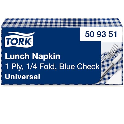 Tork Blaukarierte Lunchserviette, 1/4-Falz, 1-lagig, 33 cm × 33 cm, 8 × 400 Servietten, 509351 Tork Blaukarierte Lunchserviette, 1/4-Falz, 1-lagig, 33 cm × 33 cm, 8 × 400 Servietten, 509351 von Tork