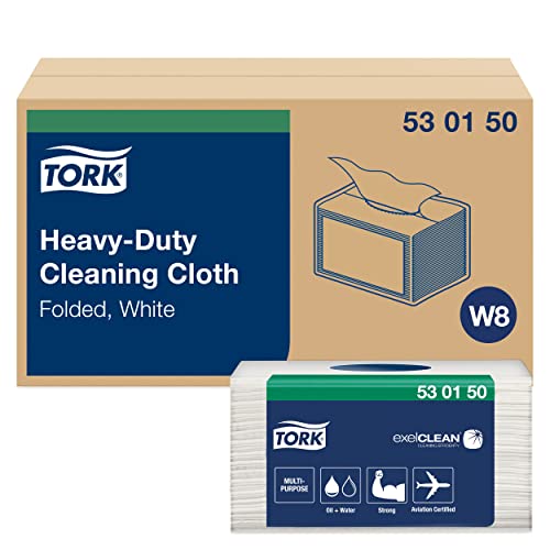 Tork Chiffon de nettoyage ultra-résistant blanc W8, multi-usages, 8 x 45 chiffons, 530150 von Tork