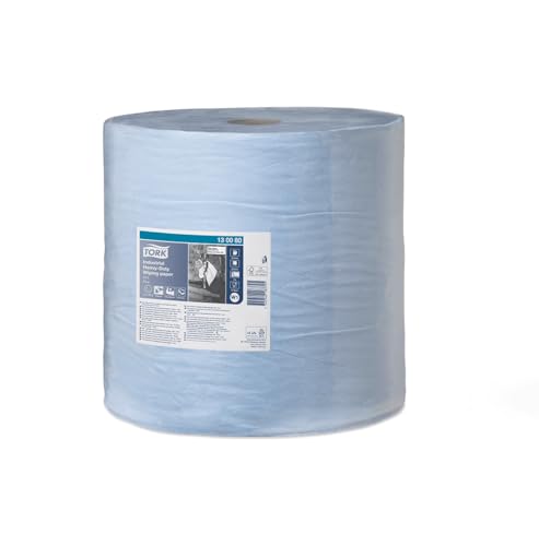 Tork Extra Starke Industrie Papierwischtücher Blau W1, Hohe Saugfähigkeit, 1 × 750 Blatt, 130080 von Tork