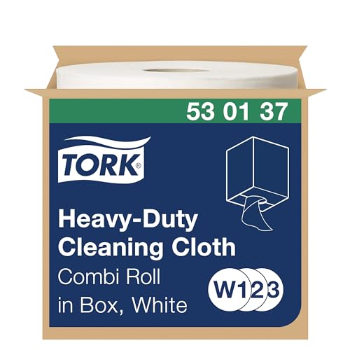 Tork Extra Starke Reinigungstücher Weiß W1/2/3, Wiederverwendbar, 1 × 280 Tücher, 530137 von Tork