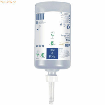 Tork Flüssigseife Premium Hair & Body für S1-System 6 Flakons a 1 Lite Tork Flüssigseife Premium Hair & Body für S1-System 6 Flakons a 1 Lite von Tork